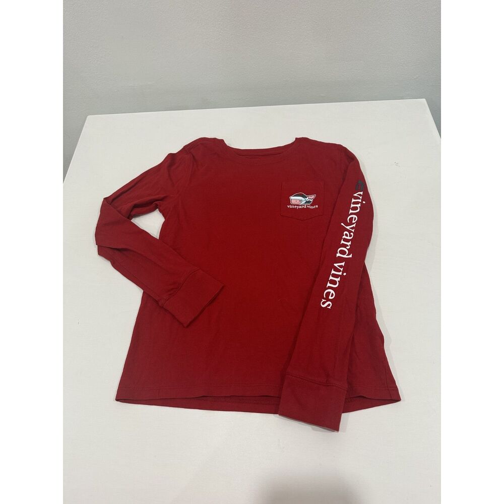 Vineyard Vines Red Merry Christmas Elf Whale Long Sleeve Holiday Shirt
